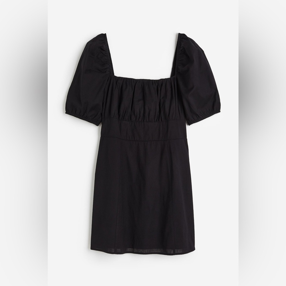 H&M Black Puff Sleeve Cocktail Sundress